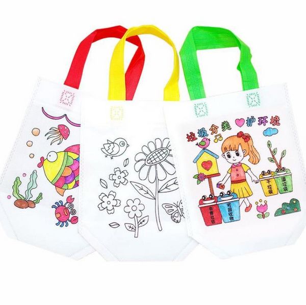 Kits de bricolage artisanat enfants coloriage sacs à main sac enfants dessin créatif ensemble pour débutants bébé apprendre éducation jouets peinture