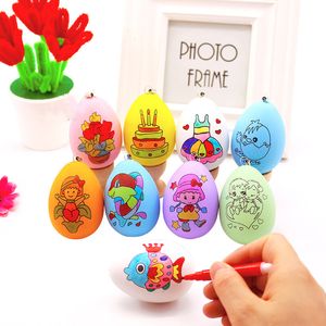 Bricolage créatif peinture oeuf dessin animé coloré oeuf eau couleur stylo ensemble à la main jouets éducatifs cadeaux pour enfants enfants bébé cadeau de noël