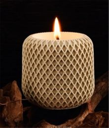 Grid de cemento de caída de cristal de bricolaje de mesh irregular y vela copa de vela adorno espejo moho de silicona