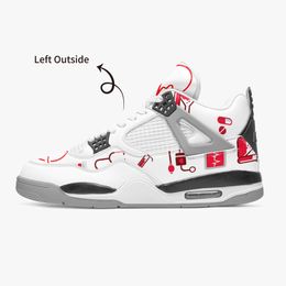 DIY SATAS DE BALONCAL Custom Basketball Hombre y mujer All White Heart Heart Trainers Cool Frahor Sports 36-46