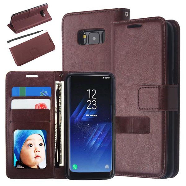 Funda de cuero PU para teléfono iPhone 8 8 Plus X Xr Xs max Flip Wallet Case para Samsung S10 S10 Plus S10 Lite