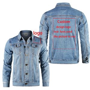 DIY Custom Denim Jas Mannen Casual Revers Single Breasted Jeans Herfst Heren Jassen jas 240321