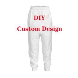 DIY Custom Design eigen image 3d print heren broek vrouwen casual broek mode elastische taille streetwear leveranciers voor drop -verzender 220707