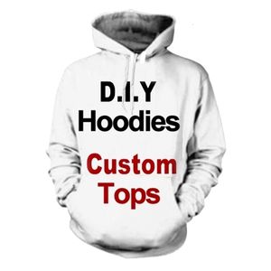 DIY Custom Design Own Style 3D Print Hoodie Tops décontractés Personnalisez la personnalité Personnalité Produits imprimés Pullover 231226