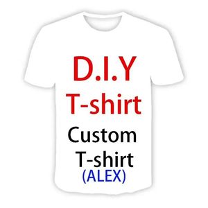 DIY Custom Design vos propres images 3D Impression T-shirts décontractés T-shirts Hip Hop Tshirts Harajuku Tops Tops Vêtements Alexs Taille Chart 240412