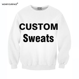 DIY Custom Harajuku 3D All Over Imprimé Mode Crewneck Sweatshirts Streetwear Tops Tenues Sweats Femmes Hommes Vêtements Taille US 220704