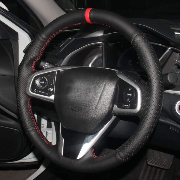 Housse de volant intérieur de voiture en cuir cousu à la main bricolage pour Honda Civic CR-V CRV SUV 2016-2020 accessoires de voiture