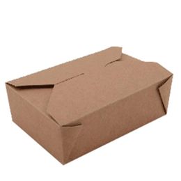 Caja de comida rápida de papel Kraft plegable a prueba de fugas con logotipo personalizado DIY, caja de almuerzo de papel de calidad alimentaria barata, envoltura de regalo 2404