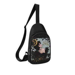 Diy bolsos de pecho personalizados para hombres Bolsos de hombro para mujeres Bolsos de pecho negro producción encantadora de regalos personalizados exclusivos para parejas estudiantes de viajes al aire libre 29542