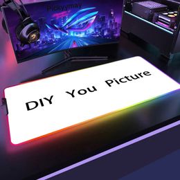 Bricolage personnalisé RGB tapis de souris tapis de bureau LED console de jeu feutre tapis de souris clavier tapis de bureau personnalisé 550x100 500x100 90x40 80x30 240113