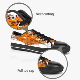 Zapatos personalizados de bricolaje Classic Canvas Skateboard casual Acepta triple personalización en negro Impresión UV de corte bajo para hombre para mujer zapatillas deportivas a prueba de agua tamaño 38-45 COLOR313