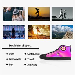 DIY aangepaste schoenen klassiek canvas skateboard casual accepteren drievoudige zwarte aanpassing UV printen laag gesneden heren dames sport sneakers waterdicht maat 38-45 kleur875