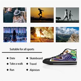 Zapatos personalizados de bricolaje Classic Canvas Skateboard casual Acepta triple personalización en negro Impresión UV de corte bajo para hombre para mujer zapatillas deportivas a prueba de agua tamaño 38-45 COLOR805