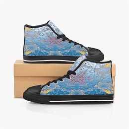Zapatos personalizados de bricolaje Classic Canvas Skateboard casual Acepta triple personalización en negro Impresión UV de corte bajo para hombre para mujer zapatillas deportivas a prueba de agua tamaño 38-45 COLOR747