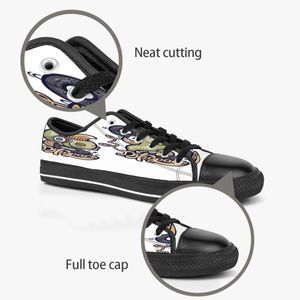 DIY aangepaste schoenen klassiek canvas skateboard casual accepteren drievoudige zwarte aanpassing UV printen laag gesneden heren dames sport sneakers waterdicht maat 38-45 kleur 8x