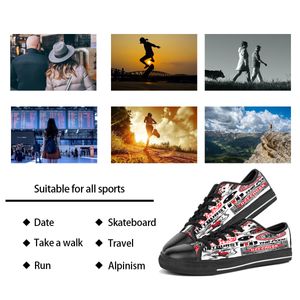 Chaussures personnalis￩es DIY Classic Canvas Skateboard d￩contract￩e Accepte Triple Personnalisation noire Printing UV Low Cut Mens Womens Sports Sneakers Sparproof Taille 38-45 Color234