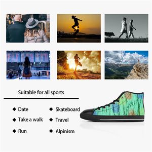 Chaussures personnalisées DIY Classic Canvas Skateboard Casual Acceptez la triple personnalisation noire Impression UV Low Cut Hommes Femmes Baskets de sport Taille imperméable 38-45 Color785
