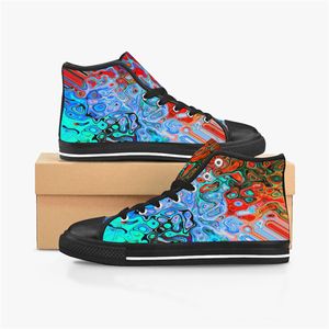 DIY aangepaste schoenen klassiek canvas skateboard casual accepteren drievoudige zwarte aanpassing UV printen laag gesneden heren dames sport sneakers waterdicht maat 38-45 kleur716
