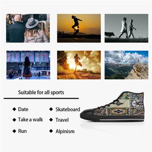 Chaussures personnalis￩es DIY Classic Canvas Skateboard d￩contract￩ Accepte Triple Personnalisation noire Prince UV Low Cut Mens Womens Sports Sneakers Sparpofing Taille 38-45 Color740