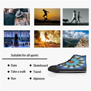 DIY aangepaste schoenen mannen klassiek canvas high gesneden skateboard casual uv printen rode vrouwen sport sneakers waterdichte mode buitenshuis Acceptatie aanpassing