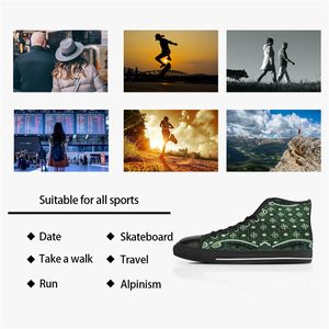 Chaussures personnalisées DIY HOMMES Classic Canvas High Cut Skateboard Casual UV Printing Multi Women Sports Sneakers Afficier Fashion Fashion Outdoors Acceptez la personnalisation