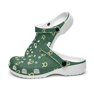 Diy chaussures personnalisées pantoufles hommes femmes logo jaune avec un fond vert complet baskets baskets 36-48