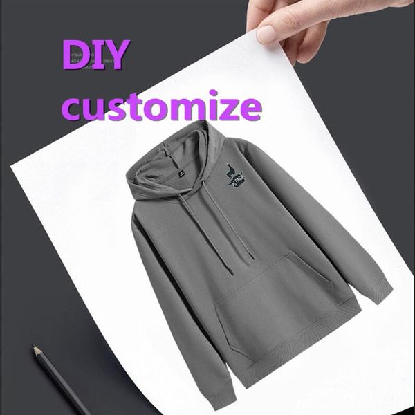 DIY personalizar sudaderas con capucha para hombre y mujer moda negro blanco rojo fresco gris naranja ropa deportiva impresa 3D alta calidad cotton310U