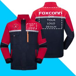 DIY Personnalisé Hommes Veste Travaux Routiers Haute Visibilité Pull À Manches Longues Tops Manteau Vêtements De Travail Électrique 220713