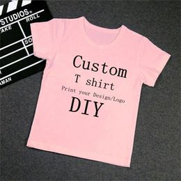 DIY Aangepaste afdruk je eigen ontwerp t -shirt kinderen meisje t -shirt roze t shirts zomer top kinderen baby verjaardag cadeau 3 13y 220615