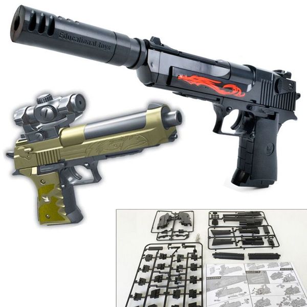 Pistolet d'assaut aigle du désert, jouet d'assemblage, blocs de construction SWAT Airsoft, Simulation de brique, fusil en plastique pour enfants, bricolage