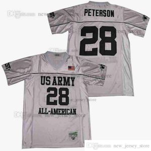 Film rétro de conception de bricolage ADRIAN PETERSON #28 maillot tous américains maillots de Football universitaire cousus sur mesure