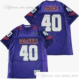 Bricolage Design rétro film GOTHAM JOKER #40 maillot rouge blanc personnalisé cousu maillots de Football universitaire