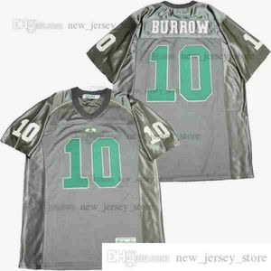 Diseño de bricolaje película retro JOE BURROW #10 ATHENS HS Jersey camisetas de fútbol universitario cosidas personalizadas