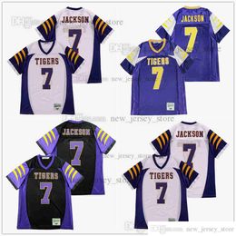 DIY-ontwerp Retro film LAMAR JACKSON #7 HOGE SCHOOL Jersey op maat gestikte universiteitsvoetbalshirts