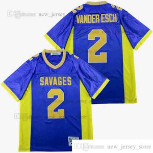 DIY Ontwerp Retro Film LEIGHTON VANDER ESCH #2 HOGE SCHOOL Jersey Rood Wit Custom Gestikt College Football Jerseys