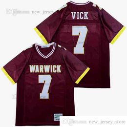 Bricolage Design rétro film MICHAEL VICK #7 maillot de lycée rouge blanc personnalisé cousu maillots de Football universitaire