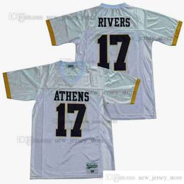 DIY-ontwerp Retro film PHILIP RIVERS #17 HIGH SCHOOL Jersey op maat gestikte universiteitsvoetbalshirts