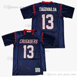 DIY-ontwerp Retro film Tua Tagovailoa #13 HOGE SCHOOL Jersey op maat gestikte universiteitsvoetbalshirts