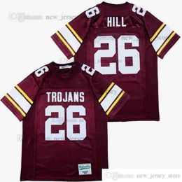 Diseño de bricolaje película retro TYREEK HILL #26 Jersey de escuela secundaria rojo blanco personalizado cosido camisetas de fútbol universitario