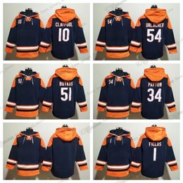 DIY-ontwerper Justin Fields Hoodie Dick Butkus Chase Claypool Payton Urlacher Winter pluche trui met capuchon Ins Mode Studenten Lente en herfst Team Hoodies