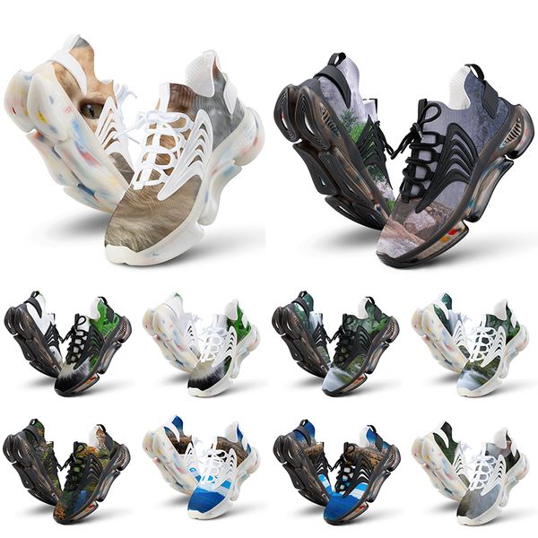 Livraison gratuite DIY Designer Chaussures de course pour hommes Femmes Images personnalisées Black Brown Fashion Outdoor Womens pour hommes Trainers Sneakers Gai