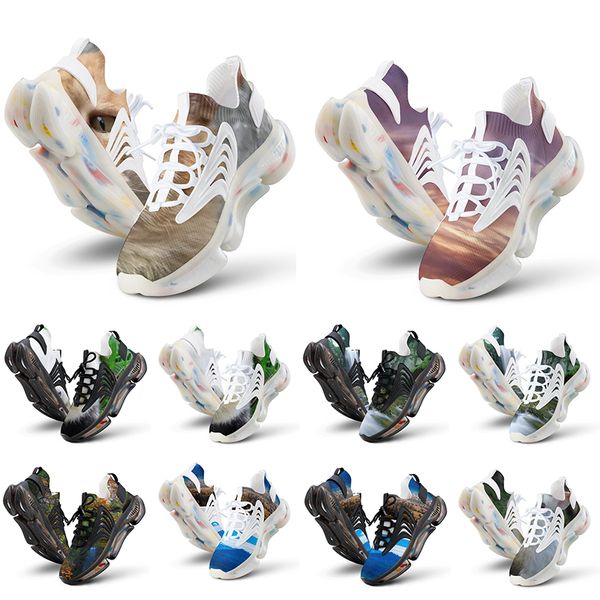 Livraison gratuite DIY Designer Chaussures de course pour hommes Femmes Images personnalisées Black Bourgogne Fashion Outdoor Femmes pour hommes Trainers Sneakers Gai