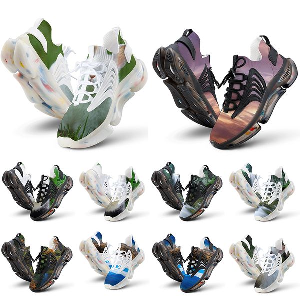 Livraison gratuite DIY Designer Chaussures de course pour hommes Femmes Images personnalisées Plum Cornflower Blue Fashion Outdoor Womens Mens Trainers Sneakers Gai