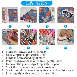 DIY Diamond Painting coloré Crystal Shell Seaside Fantasy Landsage Mosaïque Cross Stitch Kit pour filles Couade de maison Cadeaux de décoration intérieure
