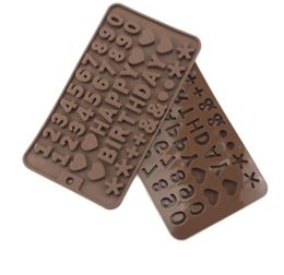 DIY Digitale Siliconen Silicone Chocolade Nummers Cake Mold Voedsel Grade Siliconen Jelly Mold Happy Birthday Cake Decoreren LX19062821546