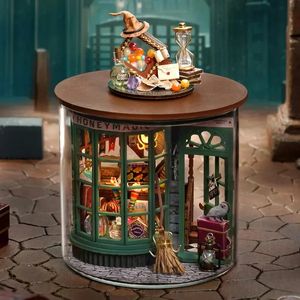 DIY Doll House Kit Magic Shop Scene Wooden Mini 3D Puzzle Handmade Assembly Building Model Toys With Furniture Home Decoration C 240518