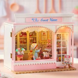 DIY Doll House Houten Casa Roombox Dollhouse met meubels Licht Handgemaakte Montage Miniature speelgoed Verjaardagsgeschenken 2014 NIEUW