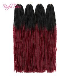 DIY Dreadlocks Ombre blonde haakhaarextensies Lang synthetisch haar Weef 18inch Braiding Hair Sister Micro Locks rechte fau9796552