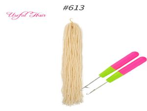 Dreadlocks bricolage ombre Blonde Crochet Hair Extensions Synthetic Hair Hooks 18inch Braidage Hair Sister Micro Locs Straight Faux1416410