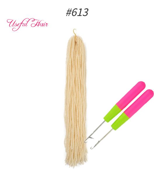 DIY Dreadlocks Ombre Blonde Crochet Extensiones de cabello Ganchos libres de cabello sintético Trenzado de 18 pulgadas Hermana Micro Locs Straight Faux 2021 fashion dhgate